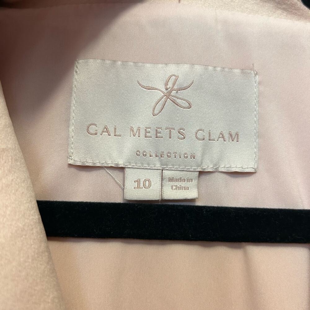 Gal Meets Glam Margie Dress Blush Short Sleeve Midi Silky Feel Womens Size 10 - Picture 5 of 7